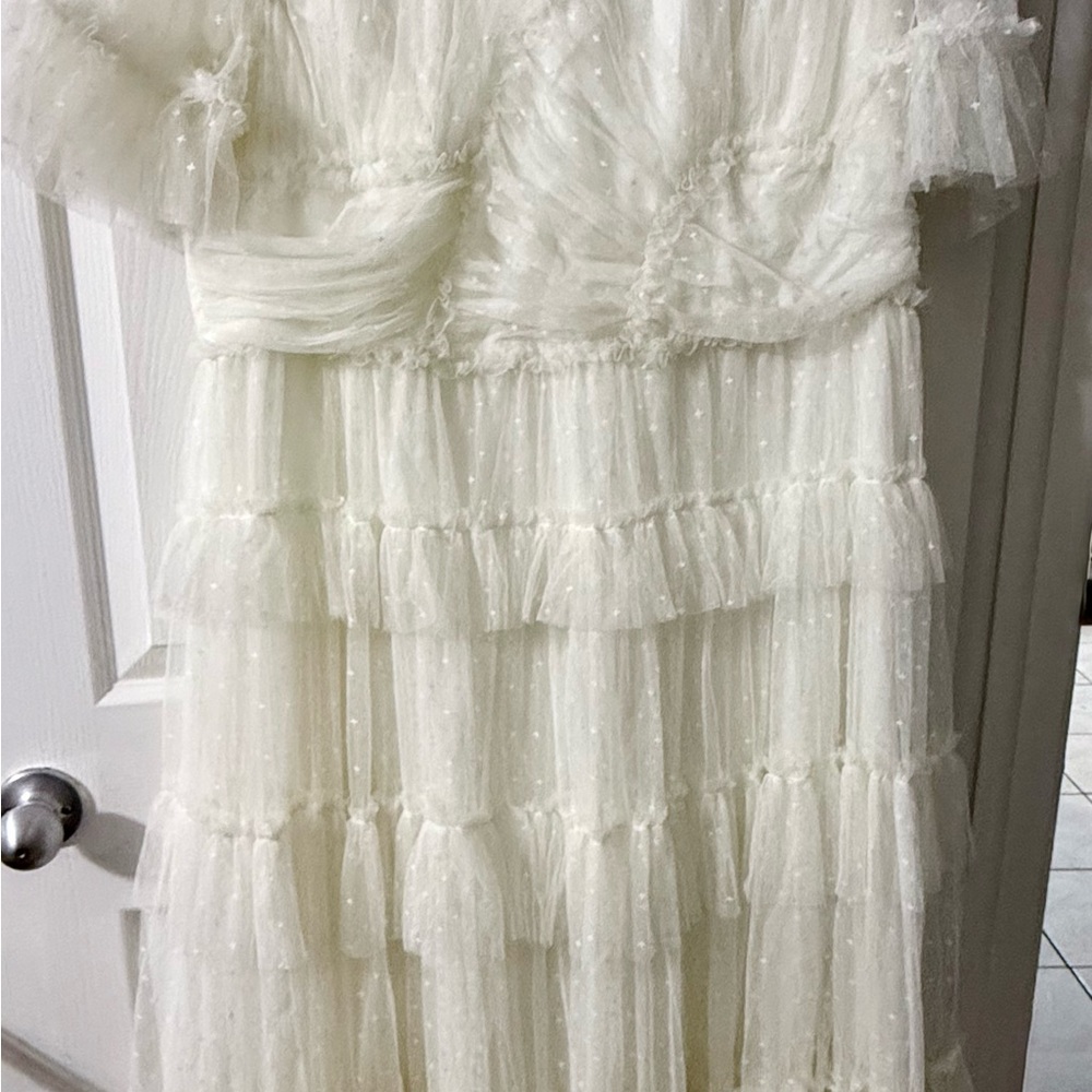 Elegant White Tiered Dress